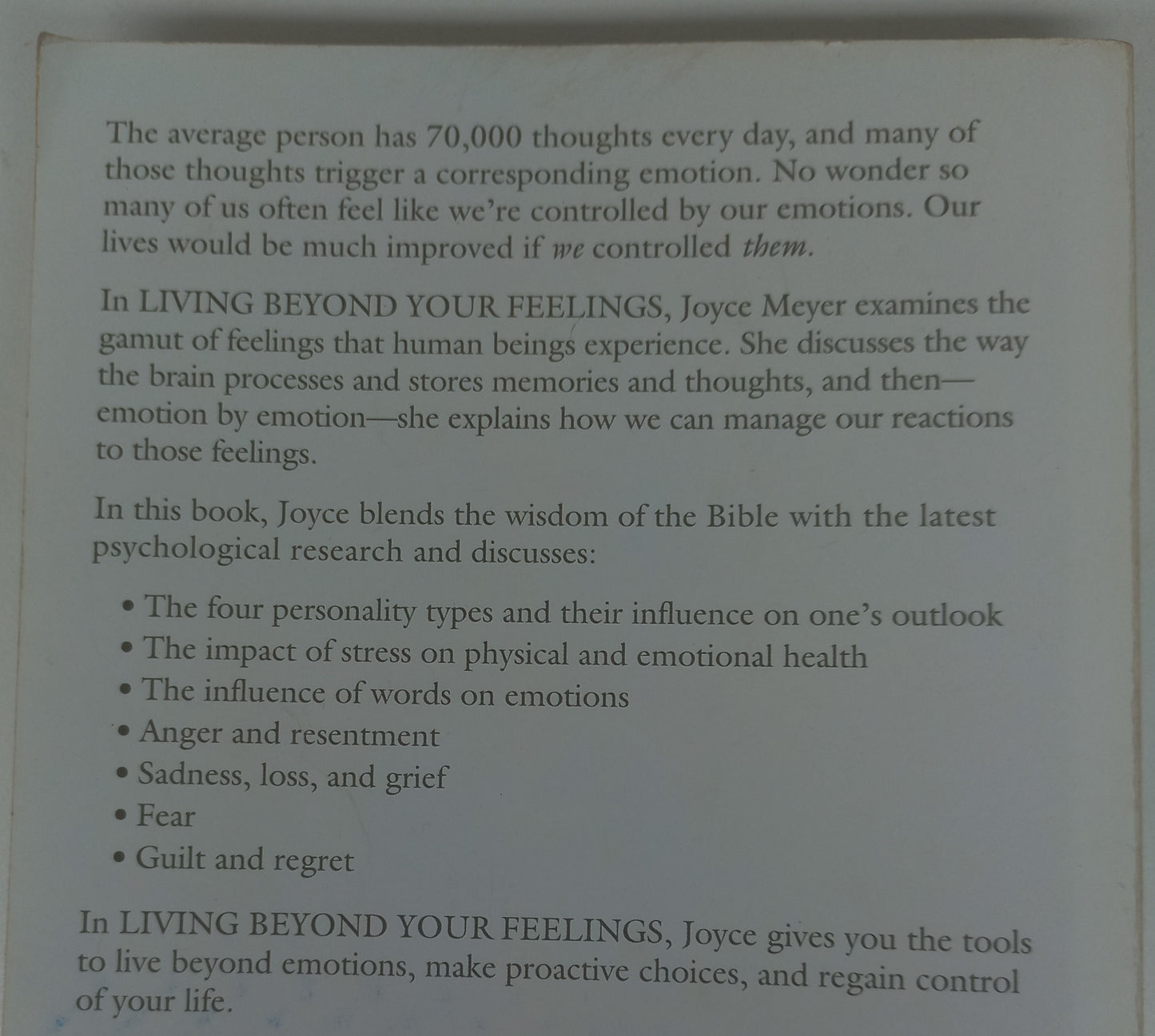 Living Beyond Your Feelings by Joyce Meyer