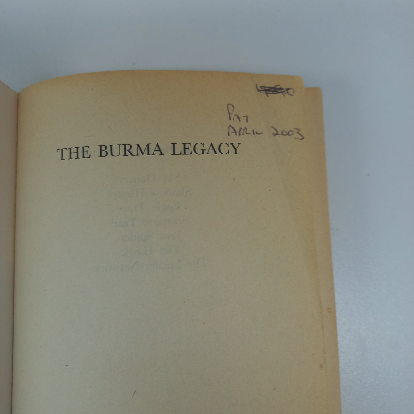 The Burma Legacy by Geoffrey Archer (Sam Packer #3)
