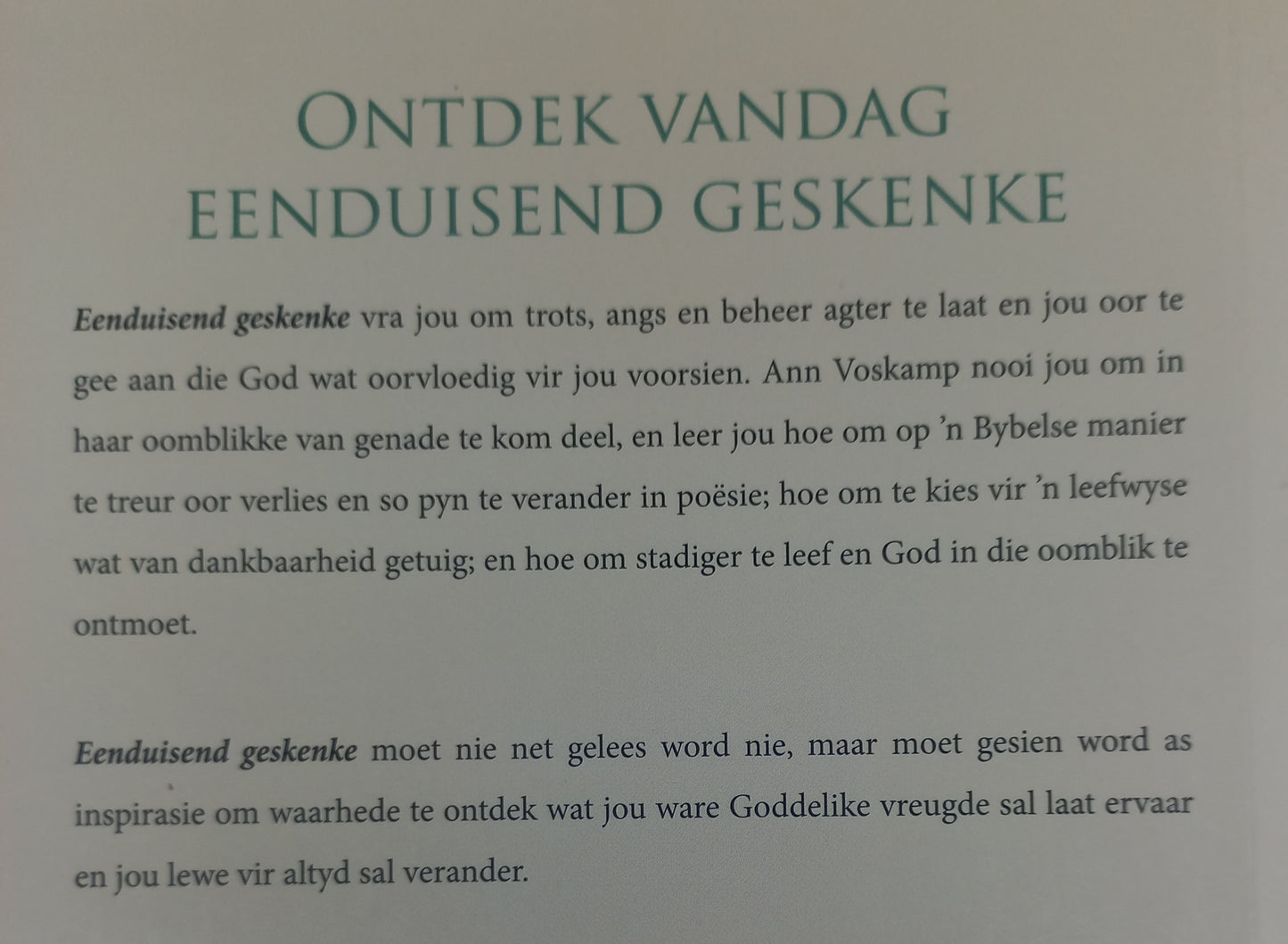 Eenduisend Geskenke... En Meer om Voor Dankbaar te Wees by Ann Voskamp