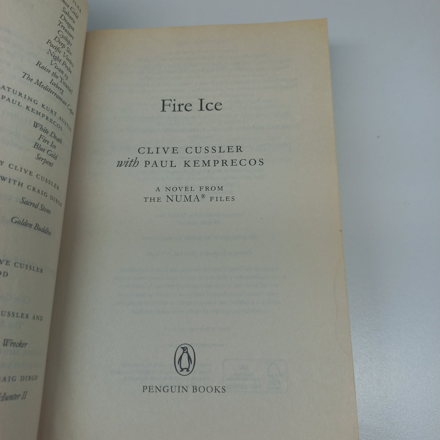 Fire Ice by Clive Cussler with Paul Kemprecos (NUMA Files #3)