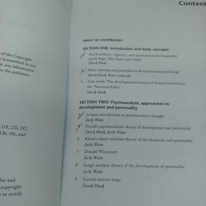 Developmental Psychology Edited by D. Hook, J. Watts & K. Cockcroft (2002)
