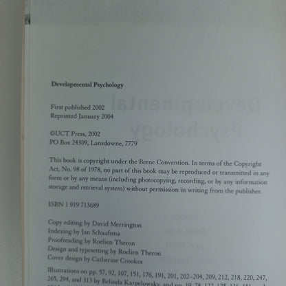 Developmental Psychology Edited by D. Hook, J. Watts & K. Cockcroft (2002)