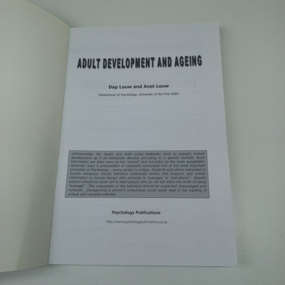 Adult Development and Ageing by D. Louw & A. Louw (2009)