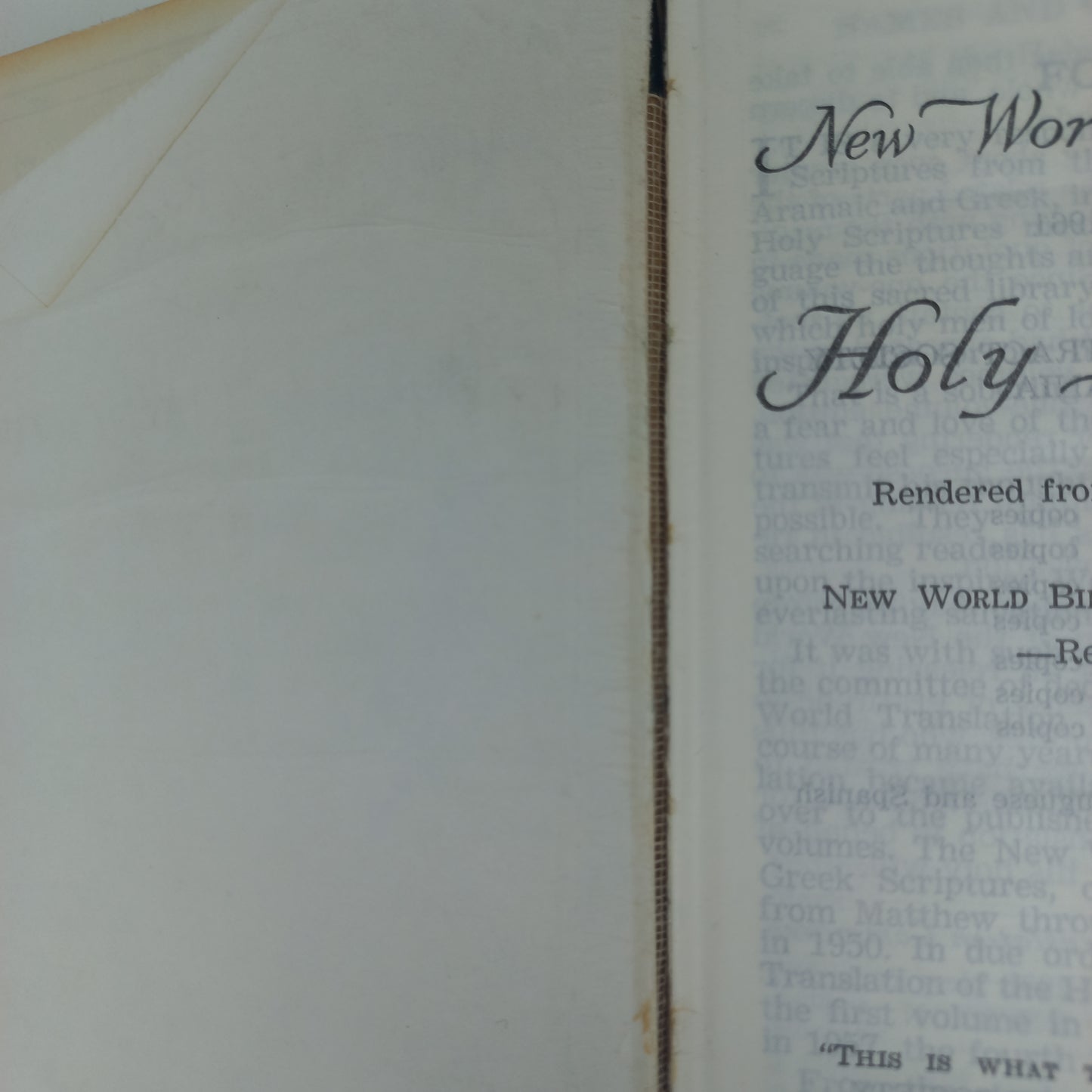 New World Translations of the Holy Scriptures