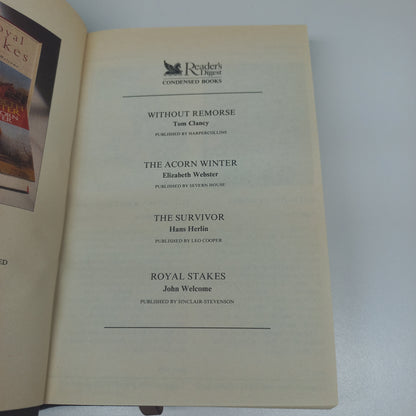 Without Remorse by T. Clancy, The Acorn Winter by E. Webster, The Survivor by H. Herlin & Royal Stakes by J. Welcome Reader's Digest 4 in 1