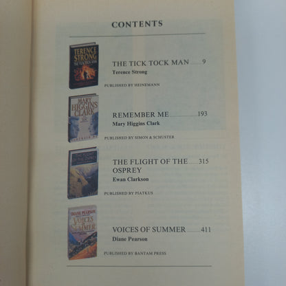 The Tick Tock Man by T. Strong, Remember Me by M.H. Clark, The Flight of the Osprey by E. Clarkson & Voices of Summer by D. Pearson Reader's Digest (4 in 1)