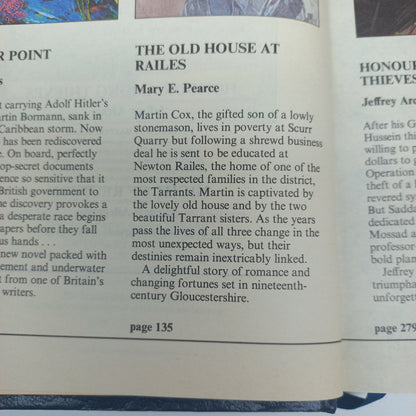 Thunder Point by J. Higgins, The Old House at Railes by M.E. Pearce, Honour Among Thieves by J. Archer & Night of Reunion by M. Allegretto Reader's Digest (4 in 1)