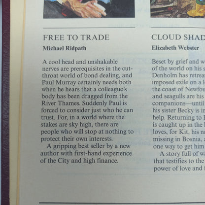 Reader's Digest (4 in 1) Free to Trade by M. Ridpath, Cloud Shadows by E. Webster, Acceptable Risk by R. Cook & White Harvest by L. Charbonneau