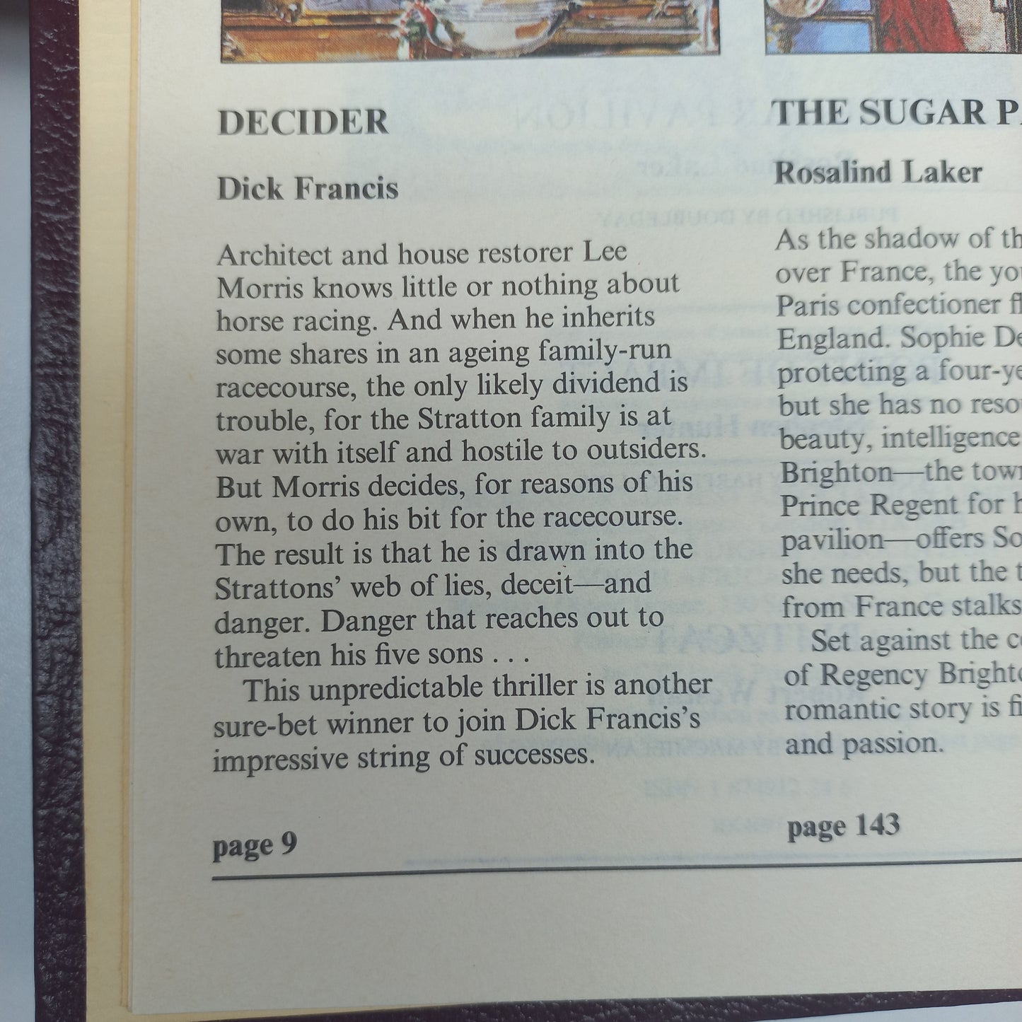 Reader's Digest (4 in 1) Decider by D. Francis, The Sugar Pavillion by R. Laker, Point of Impact by S. Hunter & Blitzcat by R. Westall