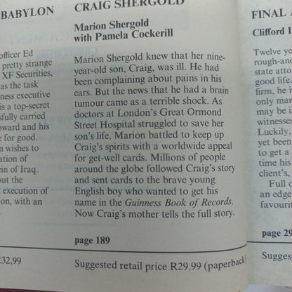 Shadow Over Babylon by D. Mason, Craig Shergold by M. Shergold, Final Argument by C. Irving & Growth by M. Marlow Reader's Digest (4 in 1)
