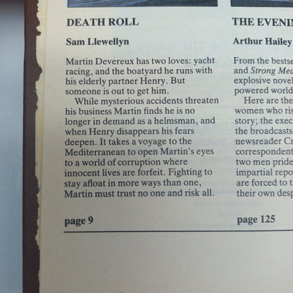 Death Roll by S. Llewellyn, The Evening News by A. Hailey, The Flight of the Swan by E. Webster & Tiebreaker by J.M. Bickham Reader's Digest (4 in 1)