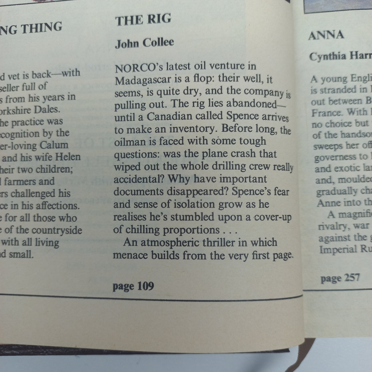 Reader's Digest (4 in 1) Every Living Thing by J. Herriot, The Rig by J. Collee, Anna by C. Harrod-Eagles & The Last of the Cockleshell Heroes by W. Sparks