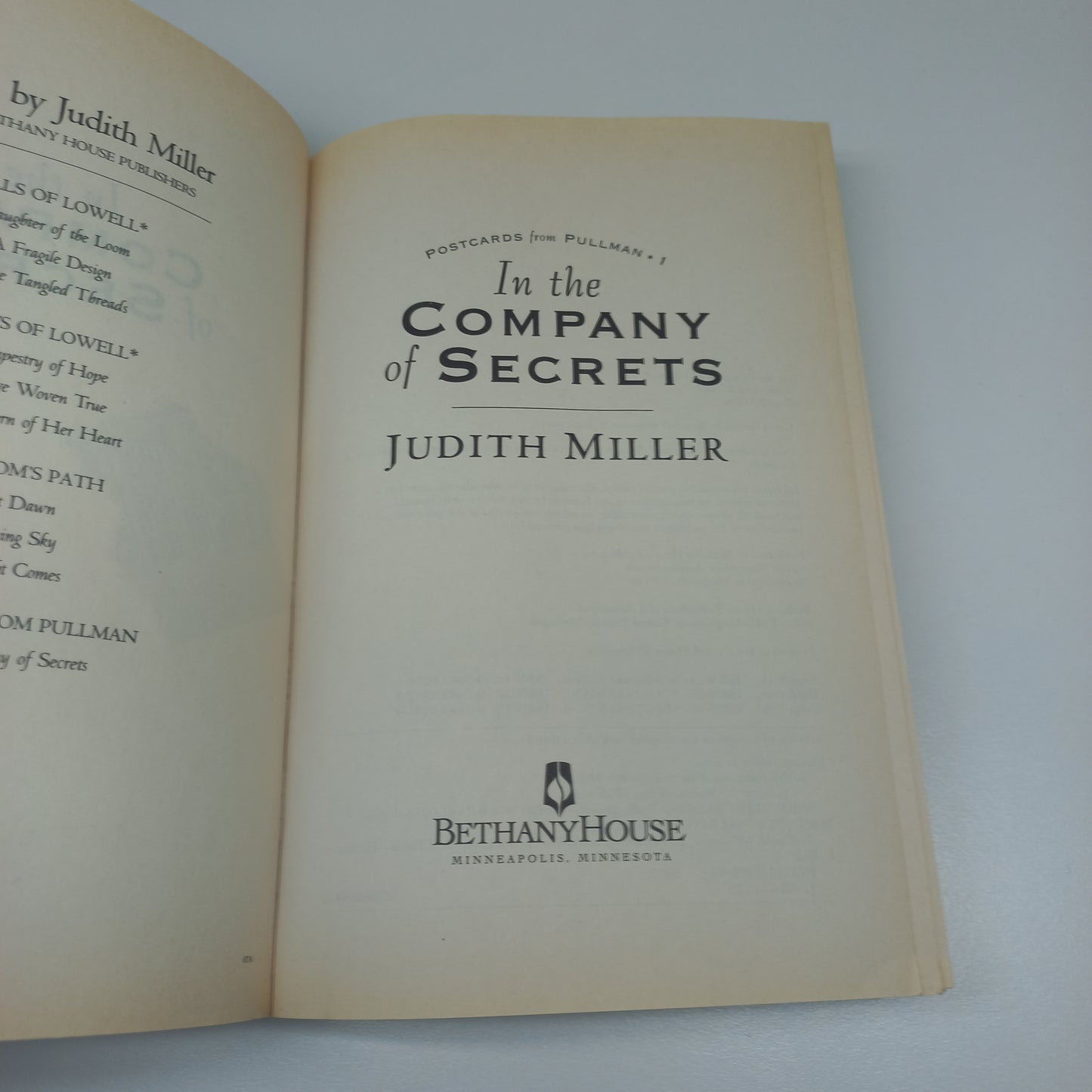 In the Company of Secrets by Judith Miller (Postcards from Pullman #1)