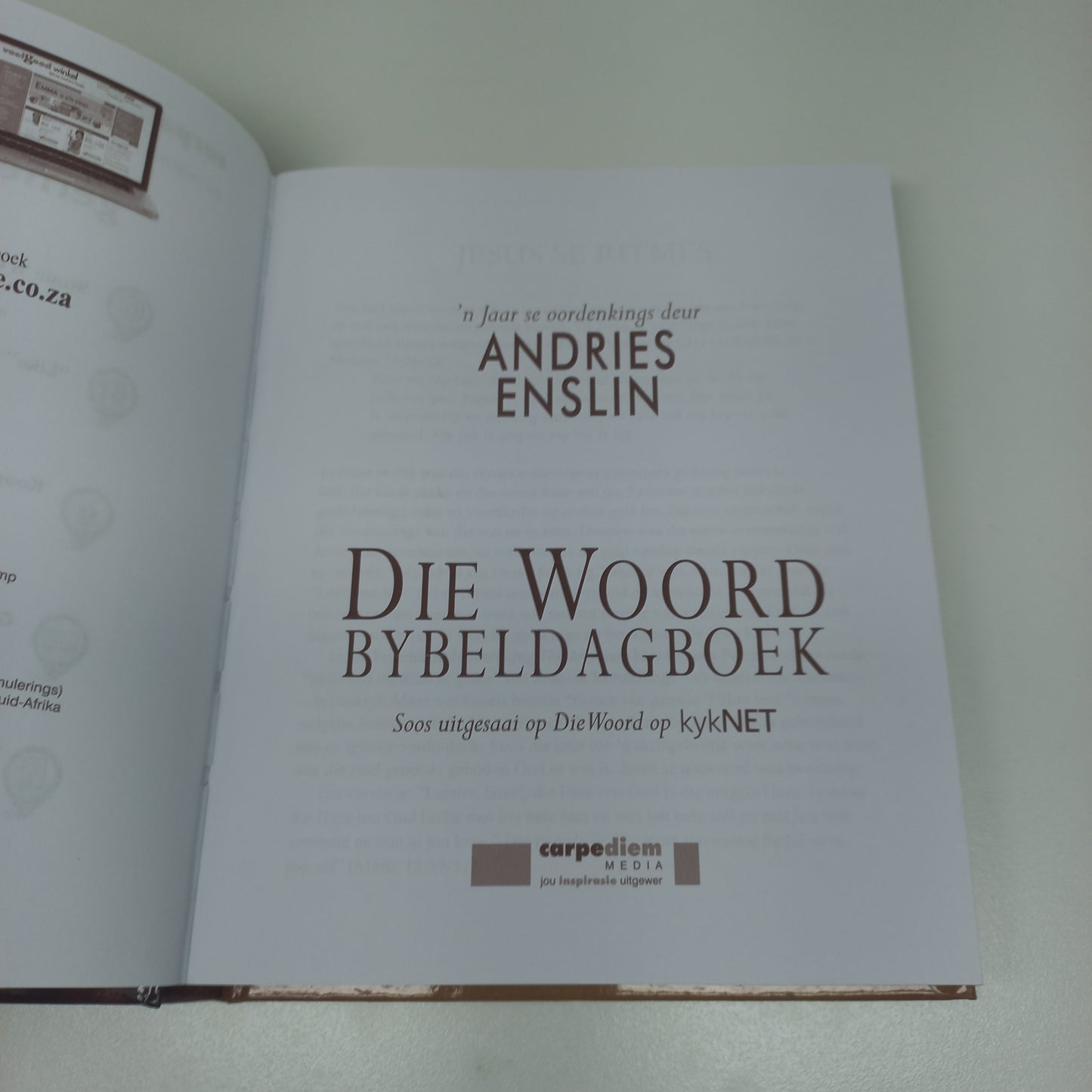 Die Woord Bybeldagboek: 'n Jaar se Dagstukke by Andries Enslin