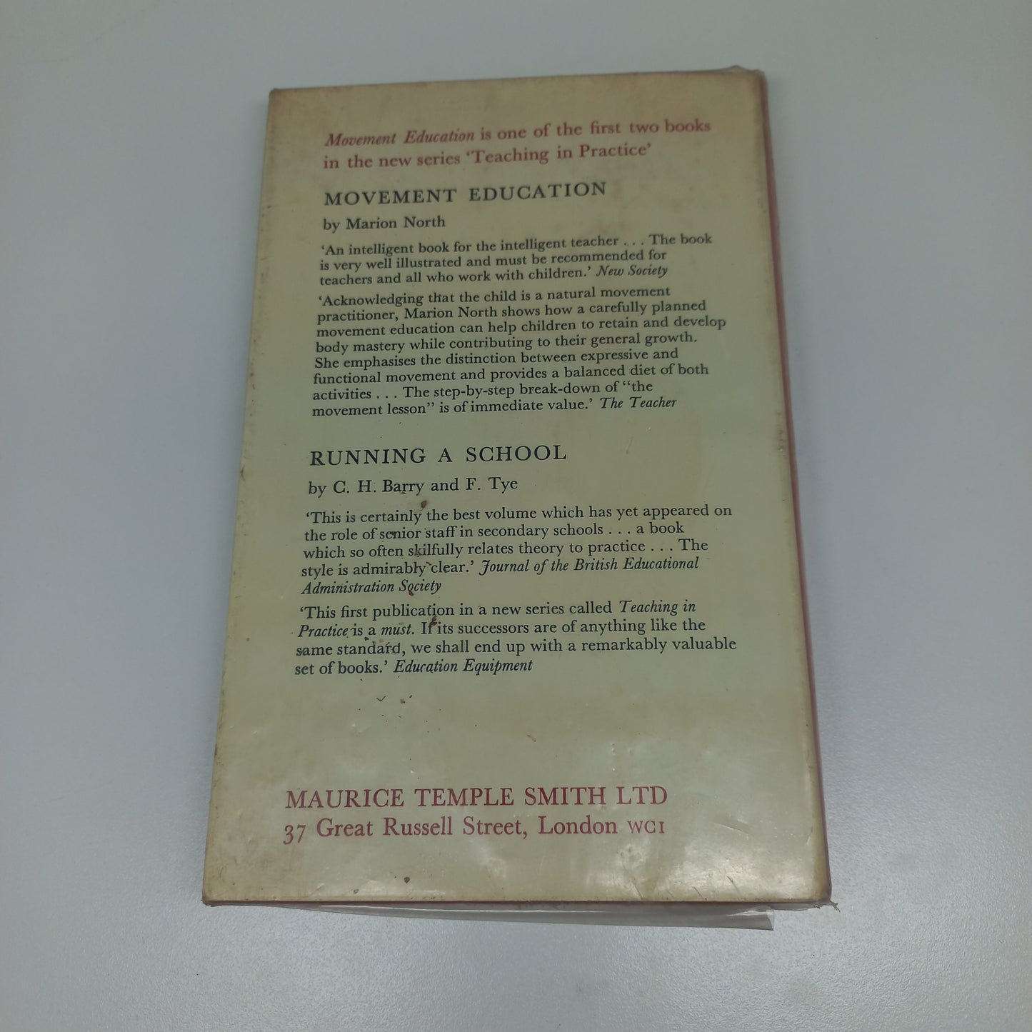 Movement Education: A Guide for the Primary and Middle School Teacher by Marion North