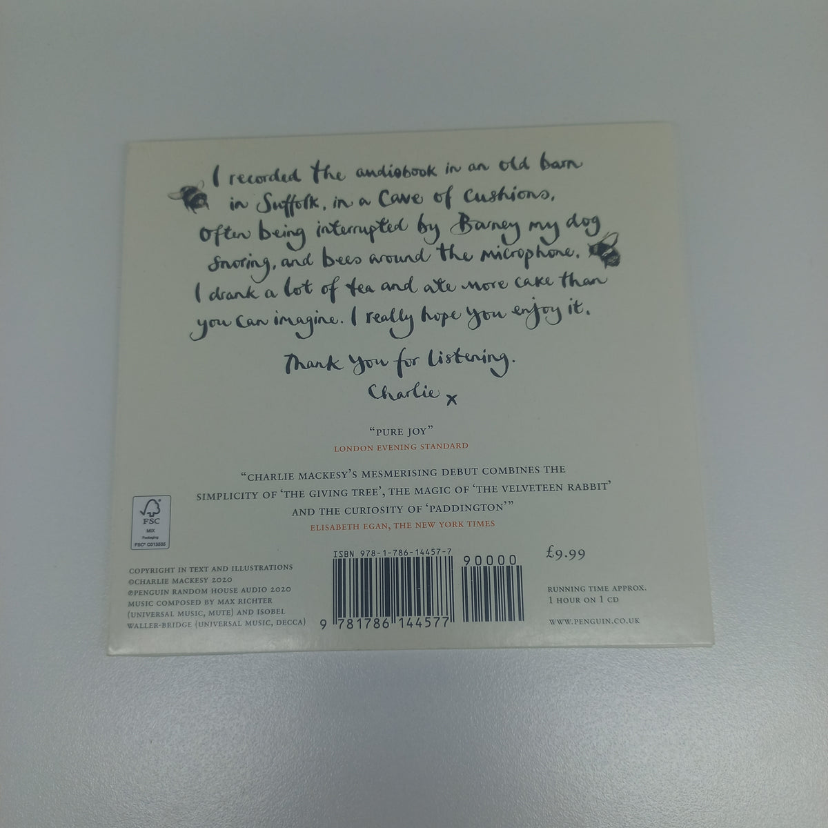 The Boy, the Mole, the Fox and the Horse by Charlie Mackesy The Audiobook CD