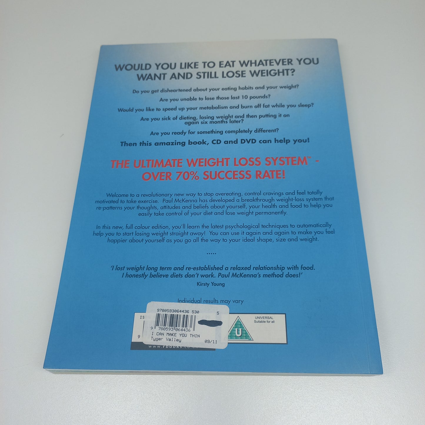 I Can Make You Thin: Love Food, Lose Weight by Paul McKenna (WITH CD, NO DVD)