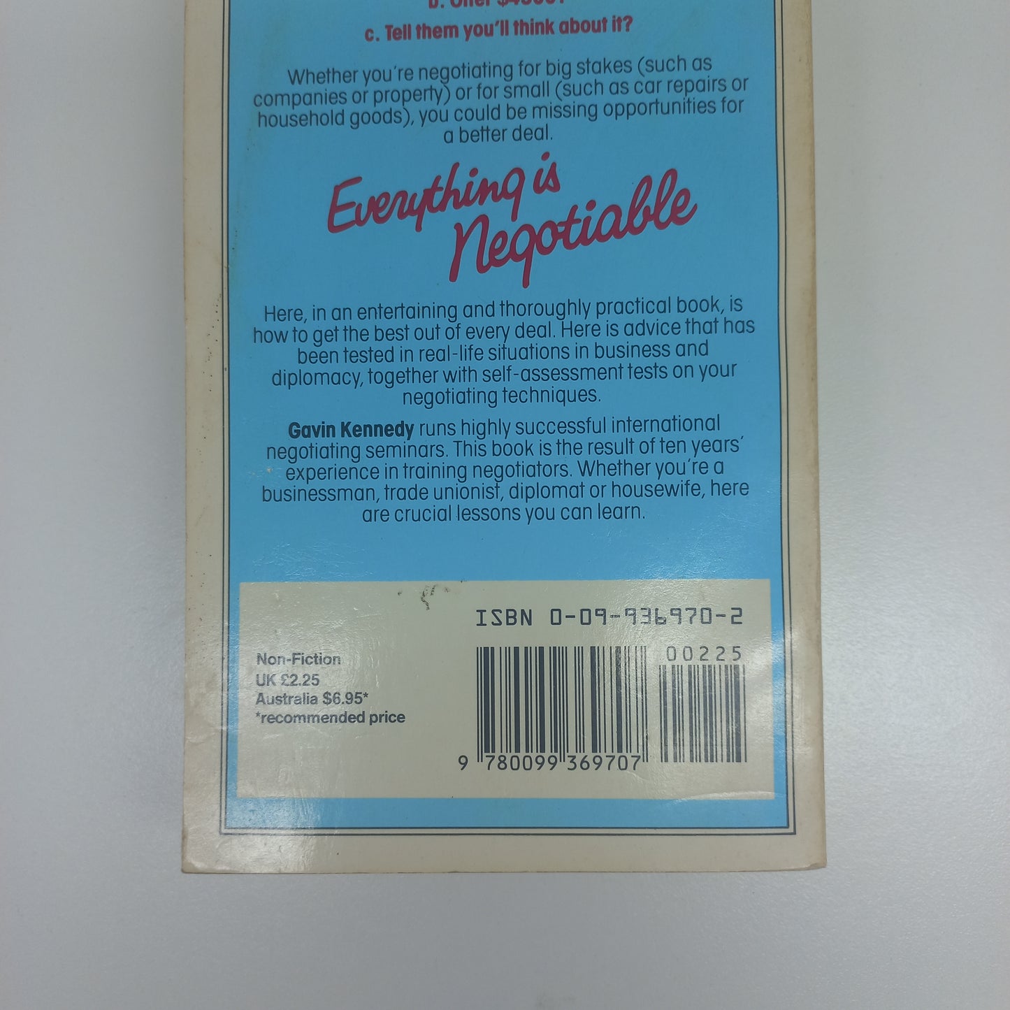 Everything is Negotiable: How to Negotiate and Win by Gavin Kennedy
